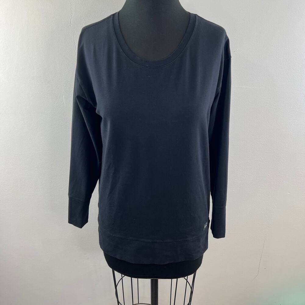 LIFE IS GOOD Crusher Flex Black Top Cotton Stretch Crew Neck Pullover Size Small - Picture 2 of 9